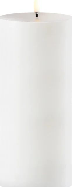 Outlet Bloklys Udendørs LED Ø8,4xH20 cm, Stearinlys|Led Stearinlys