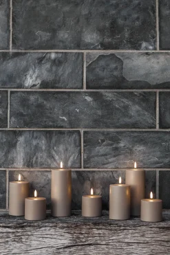 Outlet Bloklys Udendørs LED Ø8,4xH15 cm, Stearinlys|Led Stearinlys