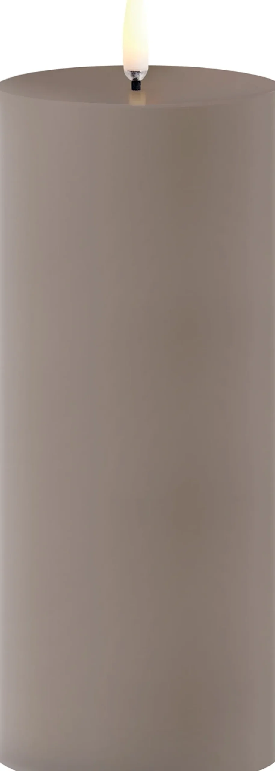 Outlet Bloklys Udendørs LED Ø7,8xH17,8 cm, Sandstone Plastik Stearinlys|Led Stearinlys