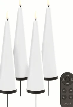Online Gaveæske Kegleys LED m. Fjernbetjening og Spyd 9 Dele, Nordic White Stearinlys|Led Stearinlys