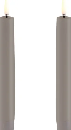 Clearance Kronelys LED 2 stk. Ø2,3xH15 cm, Sandstone Stearinlys|Led Stearinlys