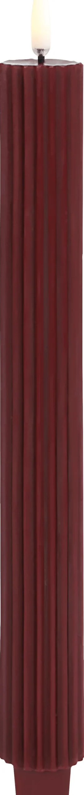 Hot Kronelys m. Riller LED 2 stk. Ø3,2xH25,5 cm, Stearinlys|Led Stearinlys