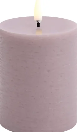 Outlet Uyuni Lighting Bloklys LED Ø7,8xH10 cm, Light Lavender/rustik