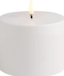 Uyuni Lighting Stearinlys|Led Stearinlys > Bloklys Udendørs LED Ø10,1xH7,8 cm, Hvid Plastik