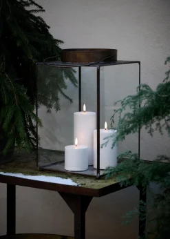 Uyuni Lighting Stearinlys|Led Stearinlys > Bloklys Udendørs LED Ø10,1xH7,8 cm, Hvid Plastik