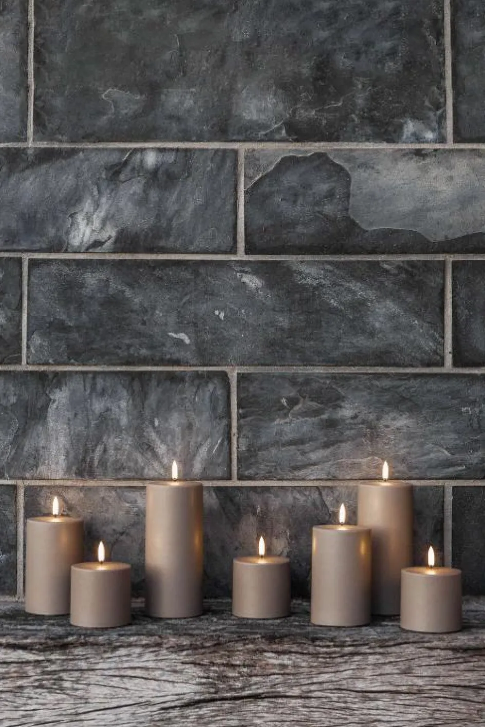 Uyuni Lighting Bloklys Udendørs LED Ø8,4xH10 cm, Sandstone Plastik