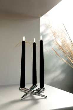 New Bonfire Lysestage 14,5 cm, Krom Lysestager