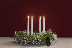 Uyuni Lighting Gaveæske Kronelys LED m. Fjernbetjening og Spyd 9 Dele, Nordic White