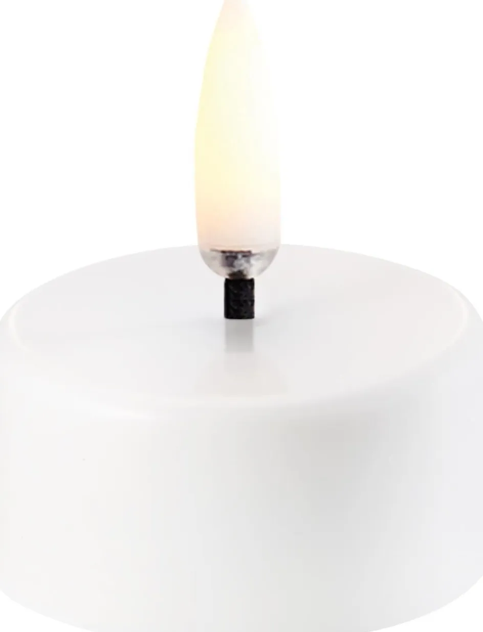 Hot Uyuni Lighting Genopladeligt Fyrfadslys LED 2 stk. Ø3,9xH2,3 cm, Hvid