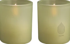 New Uyuni Lighting Glaslys LED 2 stk. ?6xH7 cm, Light Green Leaf