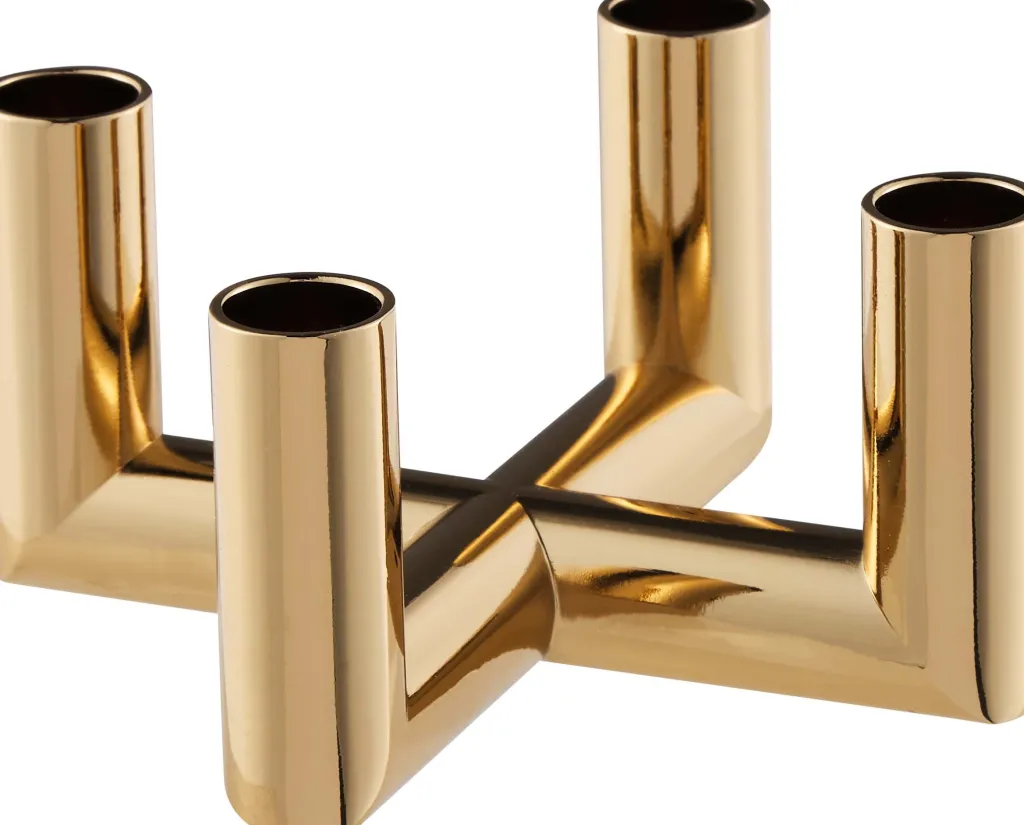 Outlet Matrix Lysestage 4 Arm 7,5 cm, Warm Brass Lysestager