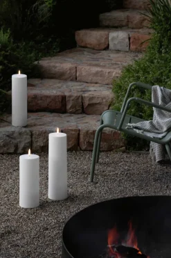 Discount Uyuni Lighting Maxi Bloklys Udendørs LED Ø12xH30 cm, Hvid Plastik