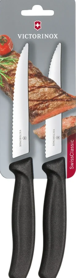 Victorinox Steakbestik > Swiss Classic Steakkniv Takket 2 stk. 12 cm, Sort