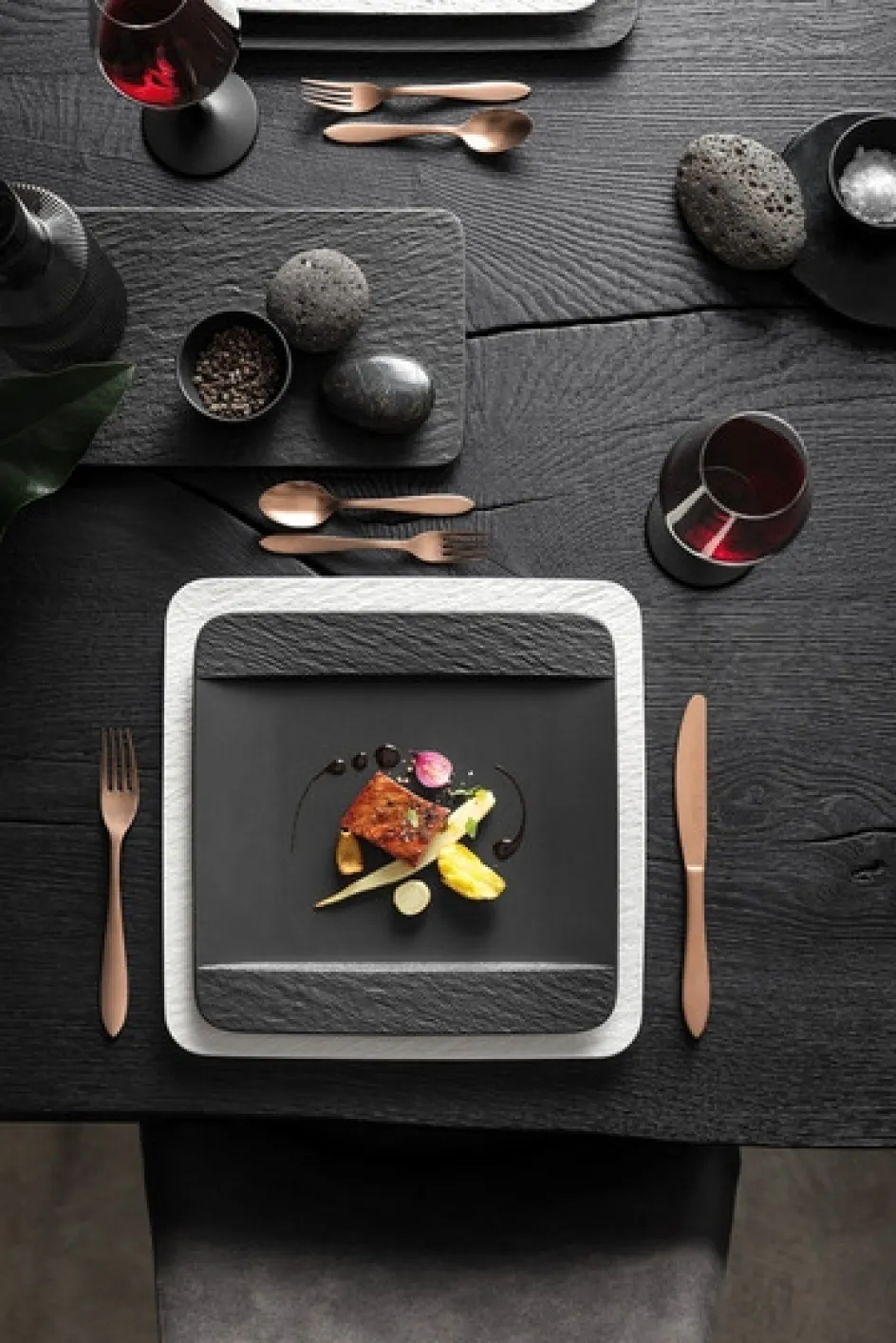Sale Villeroy & Boch Manufacture Rock Tallerken 27,9x27,9 cm, Sort