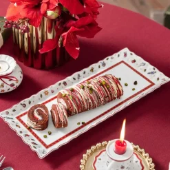 Discount Villeroy & Boch Toy's Delight Serveringsfad 16x39 cm, Hvid/Rød