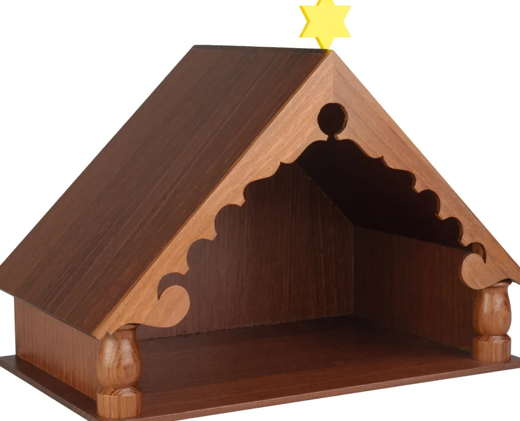 Clearance Stald til Julekrybbe Træfigurer Og Figurer