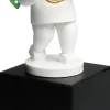White Timbre Engel m. Tuba På Sokkel, Hvid Træfigurer Og Figurer