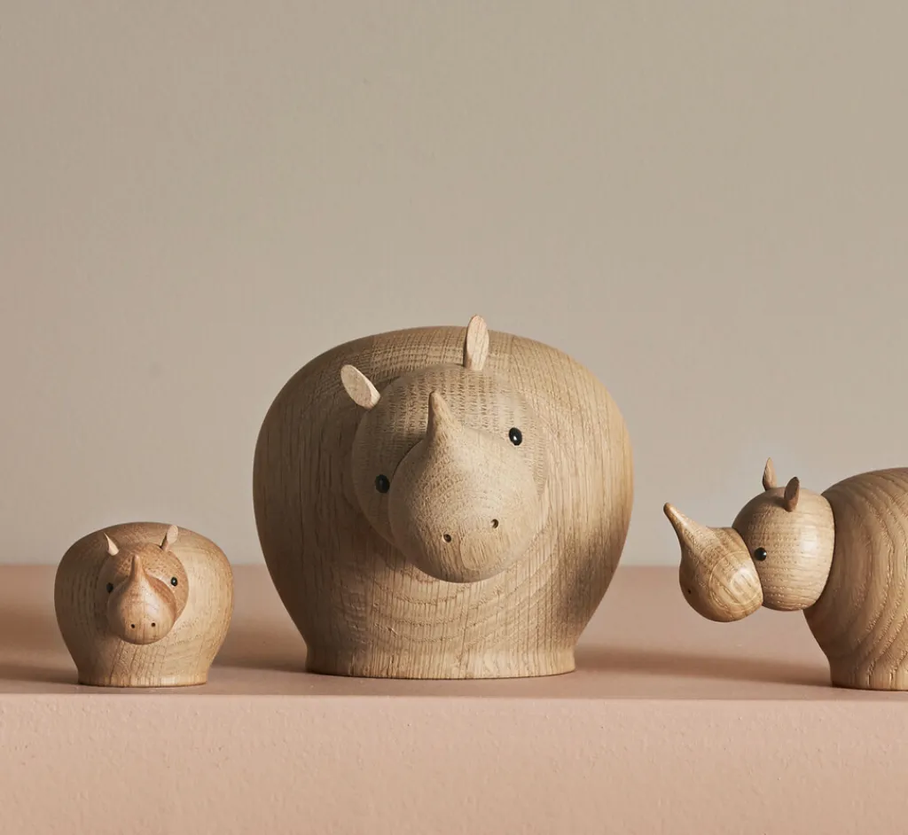 WOUD Stue|Træfigurer Og Figurer > Rina Næsehorn , Eg