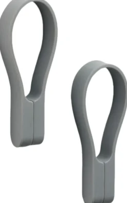 Zone Denmark Loop Magnet Håndklædestrop 2 stk. 9 cm, Grå