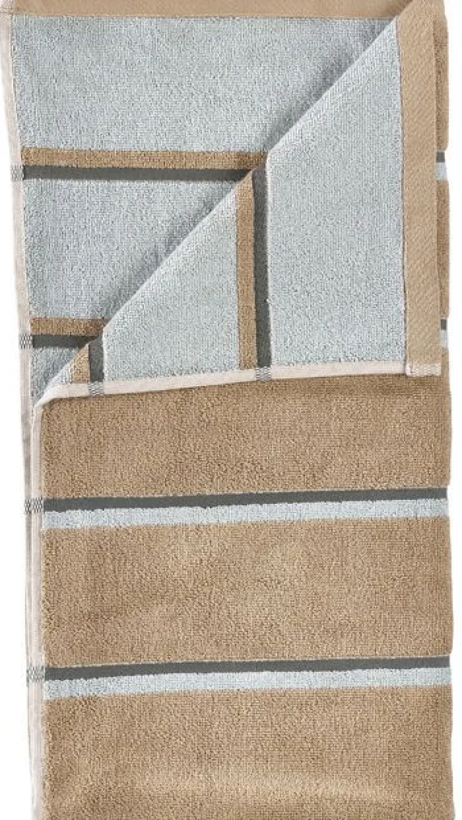 New Zone Denmark Sauna Håndklæde 50x100 cm, Camel/Ice Blue/Olive Green