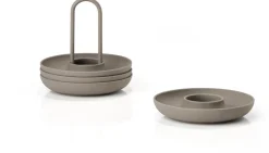 Zone Denmark Spisestue|Æggebægere > Singles Æggebæger m. Holder 4 stk. H9,5 cm, Taupe