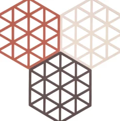 Zone Denmark Triangles Bordskåner 3 stk. 16x14 cm, Burned Red/Rose/Kalamata