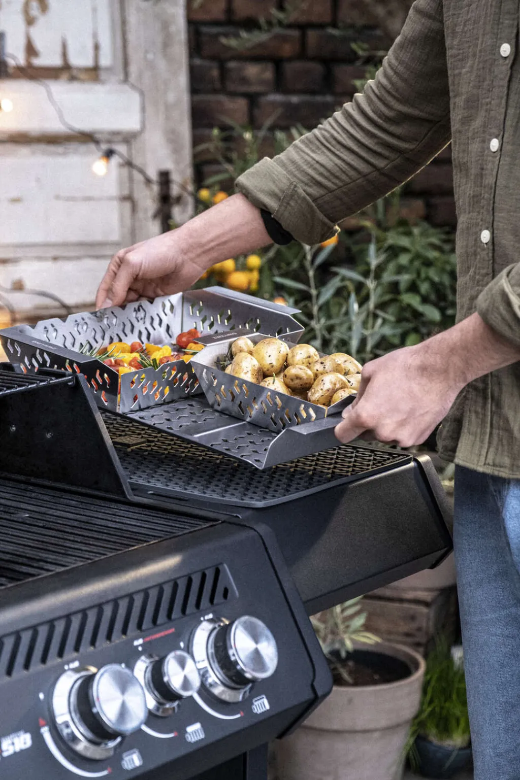 Sale BBQ+ Grillkurvesæt 2 stk, Stål Uderum