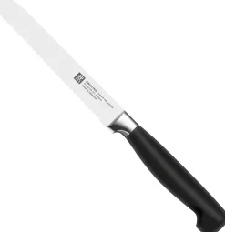 Discount FOUR STAR Tomatkniv Bølgeskær 13 cm, Sort Urteknive Og Grøntsagsknive