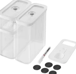 Zwilling Vakuumpakkere Og Tilbehør > Fresh & Save CUBE Opbevaringssæt M 5 Dele, Transparent/Hvid