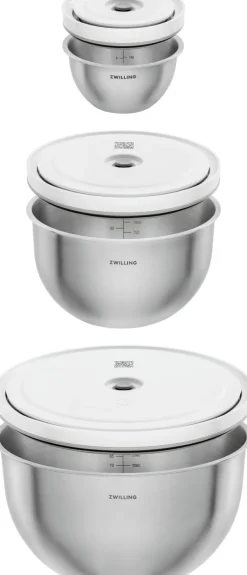 Zwilling Fresh & Save Vakuum Skålesæt m. Låg 3 stk, Rustfrit Stål