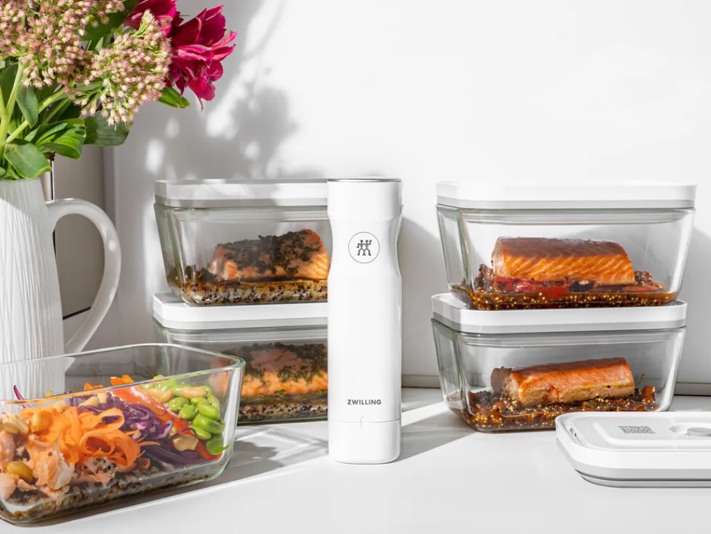 New Fresh & Save Vakuumboks M/950 ml, Klar/Hvid Vakuumpakkere Og Tilbehør|Opbevaring Til Køkkenet