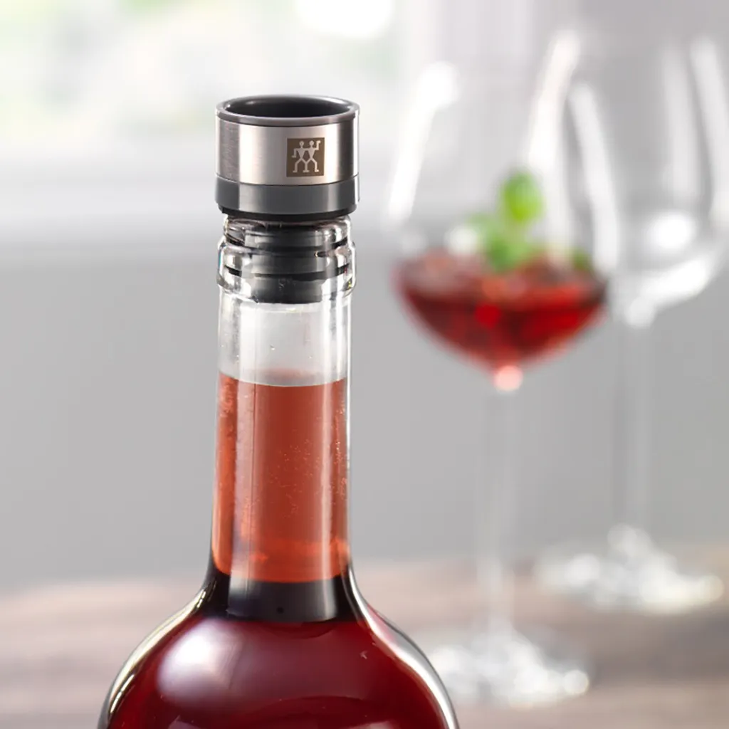 Fresh & Save Vakuumvinprop, Rustfrit Stål Vin- Og Skænkepropper